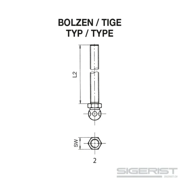 Maschinenfuss: Bolzen Typ 2