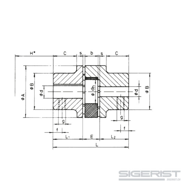 Elastische Kupplung - Spidex (Klauenkupplung)_AA_technische Zeichnung