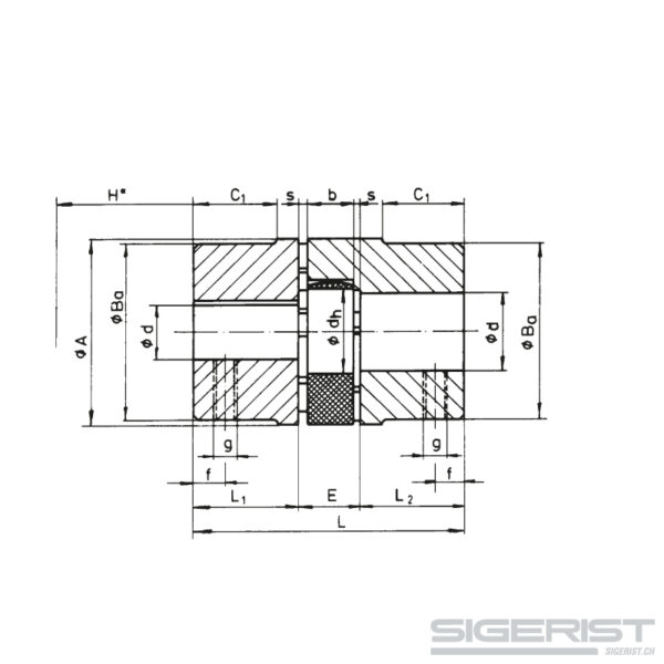 Elastische Kupplung - Spidex (Klauenkupplung)_BB_technische Zeichnung