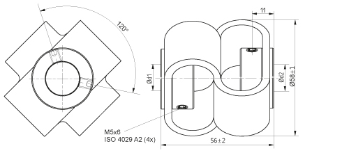 Doppelschlaufenkupplung Edelstahl_DKPSX_5658_technische Zeichnung