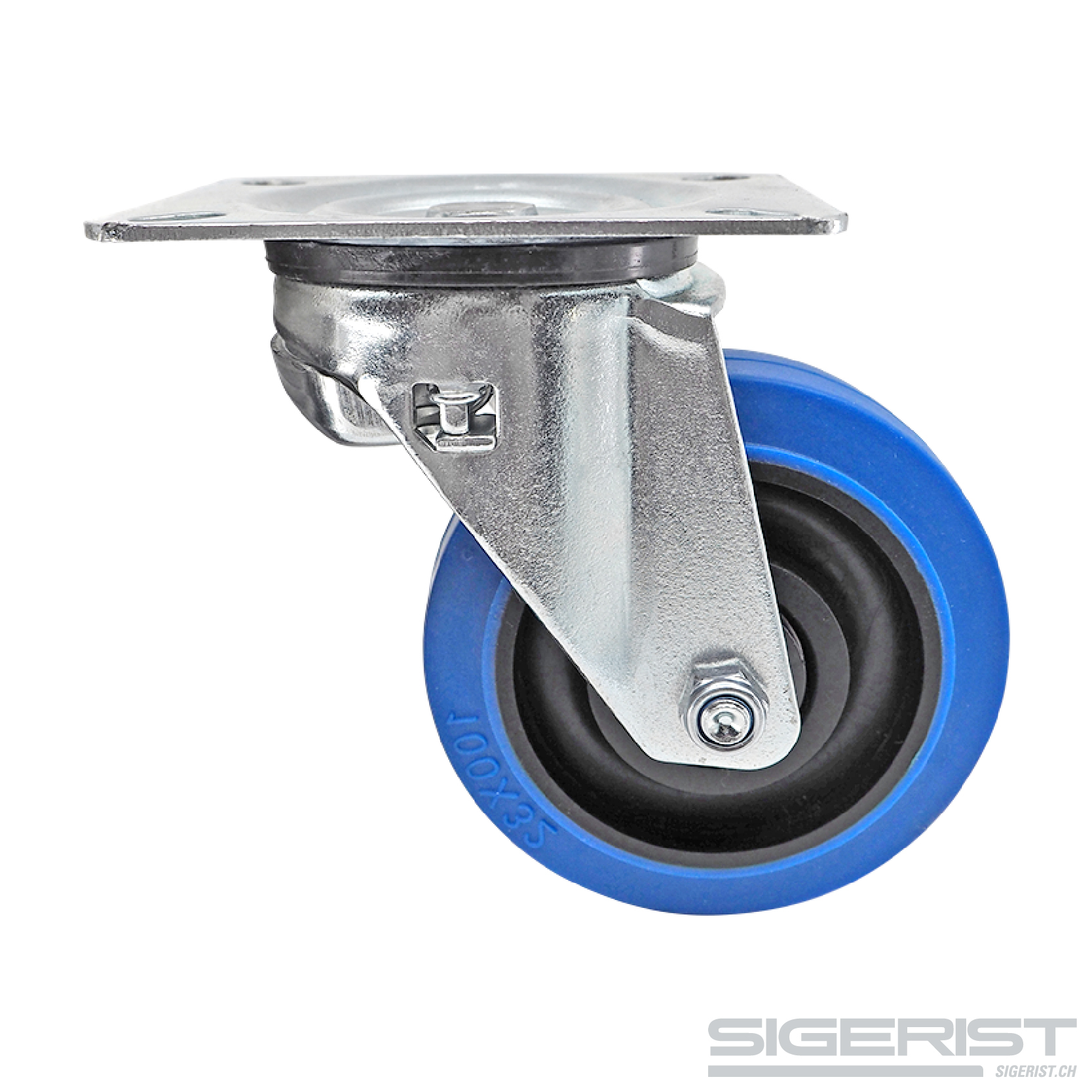 Blue Wheel från Sigerist: Svängbart hjul med blå hjul