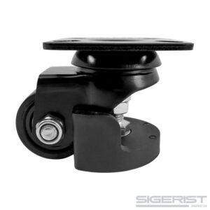 Leveling caster black J33 with polyamide wheel from Sigerist