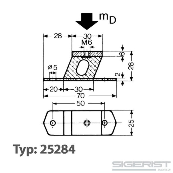 Geräte-Element, Typ: 25284, technische Zeichnung